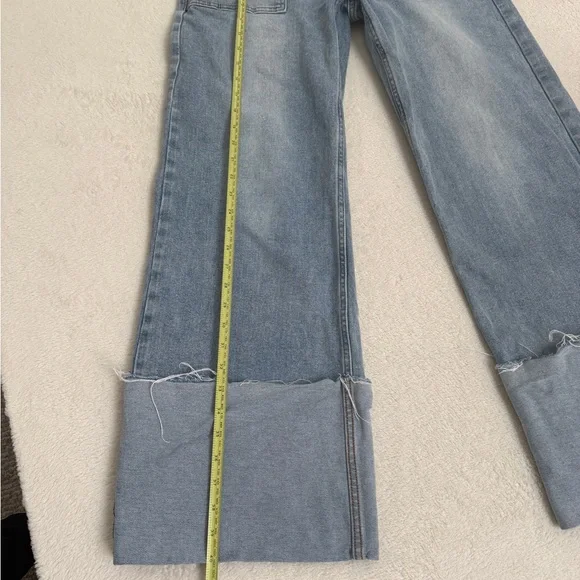 Vibrant MIU Wide  Leg Jeans Size 5 W26 Light Wash Patch Pocket Cropped Denim - Picture 15 of 16